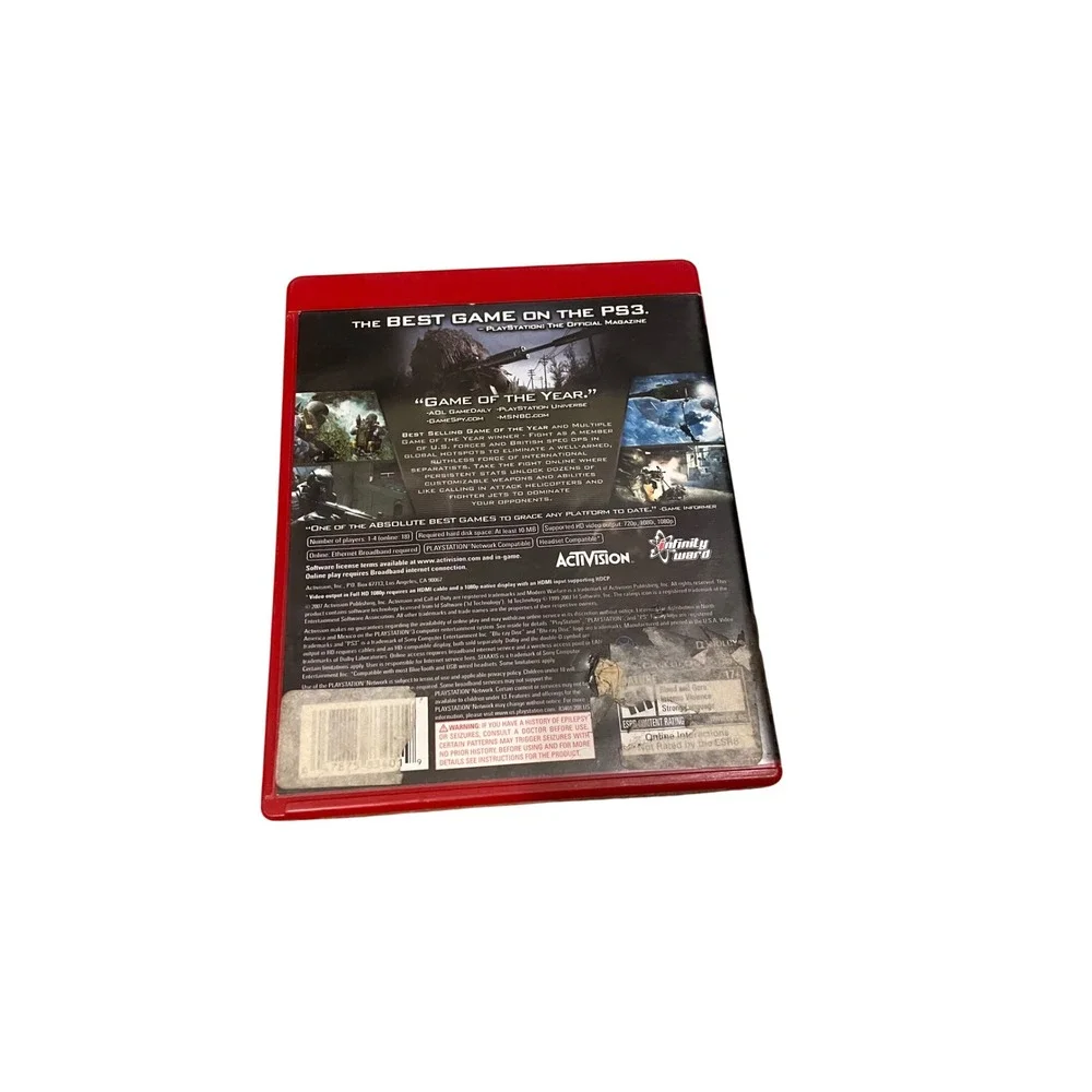 Call of Duty 4 Modern Warfare GOTY Edition Sony PS3 Game Activision 2007 Red Cas